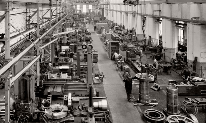 Production hall in the 1960s 