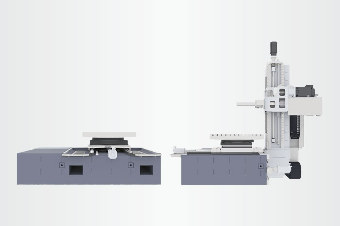 Inherently rigid Monolith™ machine bed in sandwich design; robust construction of column and boring spindle